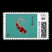 Fish on Blue postage