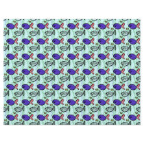 Fish Pattern. Blue Fish Ghost Fish. Flyer