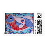 Fish Pattern for Fortune / Tile art postage