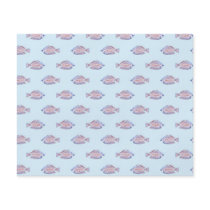 Fish Pattern on Blue. Red Line Rainbowfish. Flyers