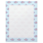 Fish Pattern on Blue. Red Line Rainbowfish. Letterhead Template