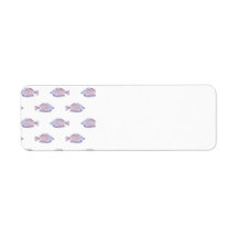 Fish Pattern. Red Line Rainbowfish. Custom Return Address Labels