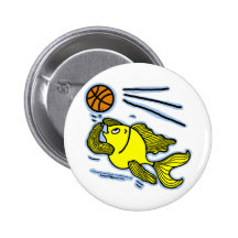 Fish Playing Basketball Pin