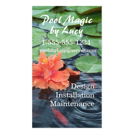 Fish Pond & Fountains business card- customize
