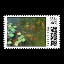 Fish Pond Postage stamps