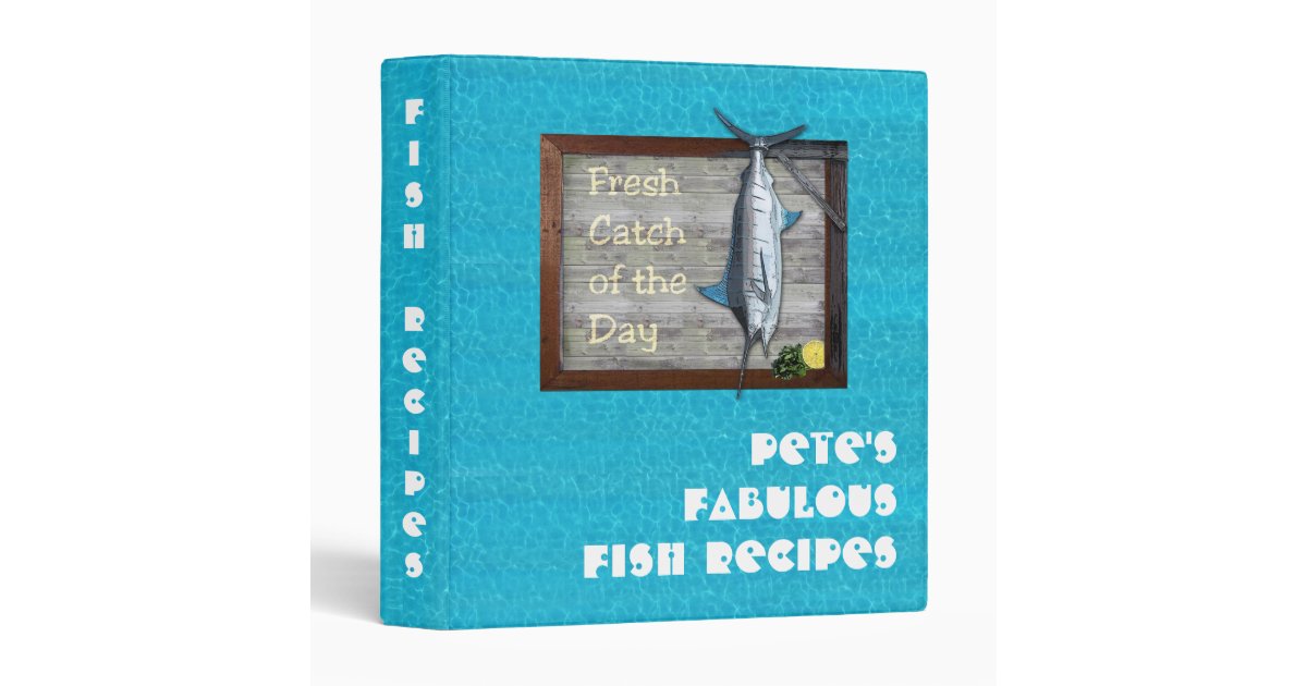 Fish Recipes Binder Zazzle