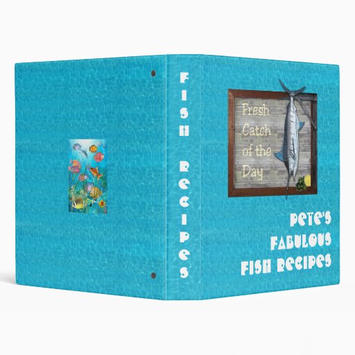 Fish Recipes Binder Zazzle