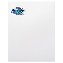 Fish School - Blue and Aqua Custom Letterhead