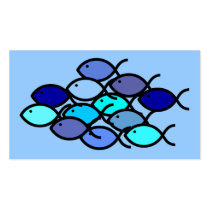 Fish School - Blue and Aqua Tract Card / Business Card Templates