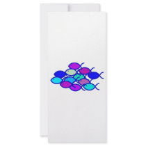 Fish School - Purple and Blue Personalized Rack Card