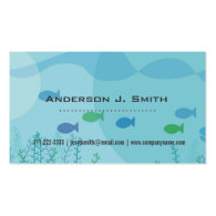 Fish, seaweed, under water graphic professional business cards