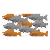 FISH -Silver and Copper Salmon Photo Card Template
