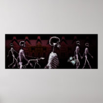 Fish Tank Background - X-Ray Skeleton Town Print