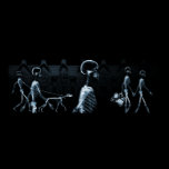 Fish Tank Background X-Ray Skeletons Town - Blue Print