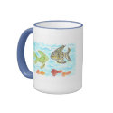 Fish Tank Distressed Border 2-sided Ringer Mug by pidgiefund Fish Tank Distressed Border 2-sided Ringer Mug