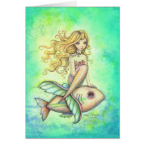 Fish Travel Cute Mermaid and Fish Fantasy Art cards