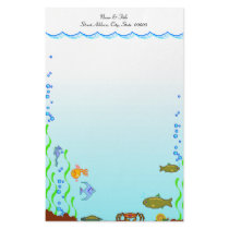 Fish Under The Sea Aquatic Personal Stationery