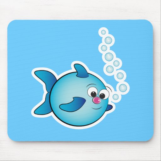 Fish with air bubble mousepad
