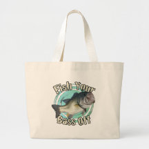 Fish your bass off tote bag