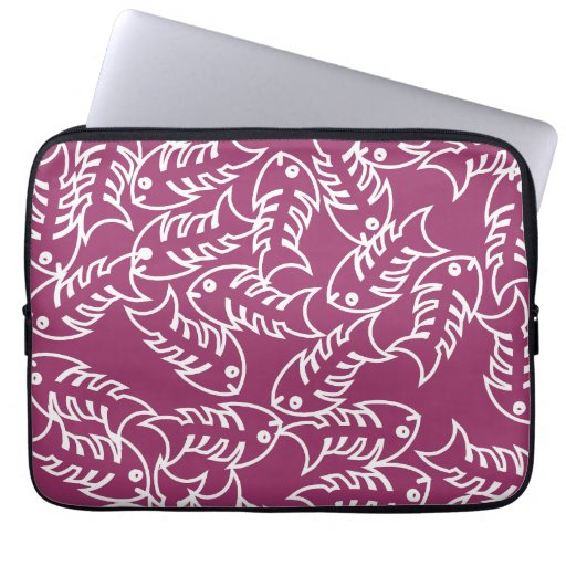 Fishbones Pink Laptop Sleeve