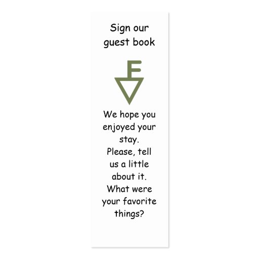 Fisher Family Guest Book Marker Business Cards