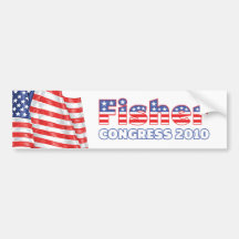 Fisher Patriotic American Flag 2010 Elections Bumper Stickers