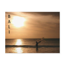 Fisherman Against the Sunset Postcard