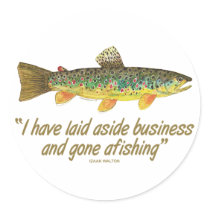 Fisherman Quote Round Sticker