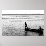 Fisherman Throwing Net, Amazon River posters