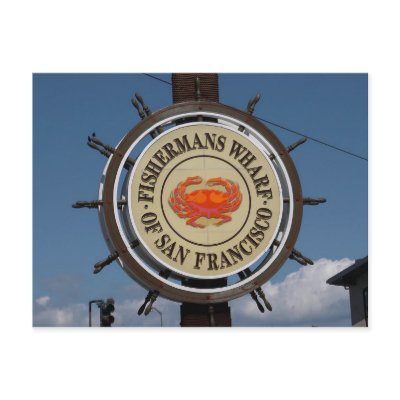 Fisherman's Wharf Sign Postcard by zipflmeister