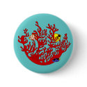 Fishes and Coral Doodle Art Button