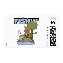 Fishin' Bear Tshirts and Gifts Stamp