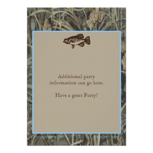 Fishing 40th Birthday Invitation with Camo