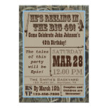 Fishing 40th Birthday Invitation with Camo