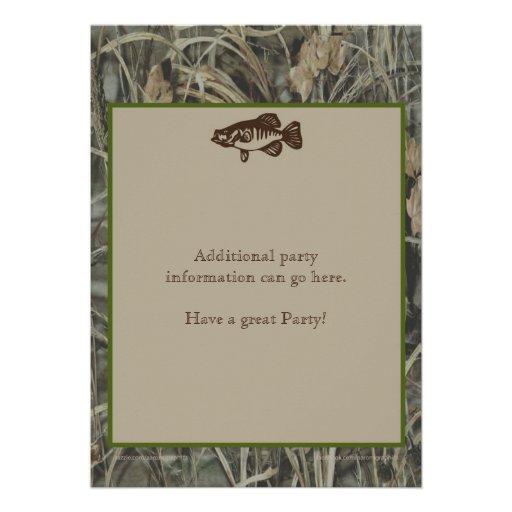 Fishing 50th Birthday Invitation with Camo