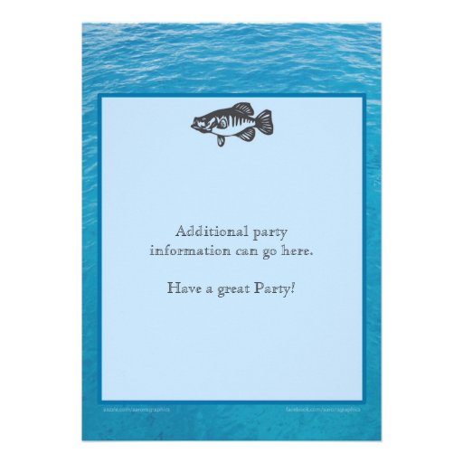 Fishing 50th Birthday Invitation with Water