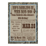 Fishing 60th Birthday Invitation with Camo