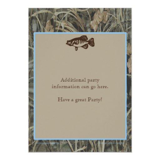 Fishing 60th Birthday Invitation with Camo