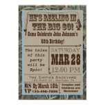 Fishing 60th Birthday Invitation with Camo