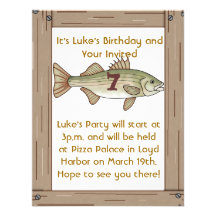 Fishing 7th Birthday Party Boys Invitation