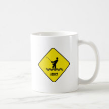 Fishing Addict Fly Fishing Caution Sign Mug
