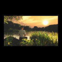 Fishing Alone Canvas Print canvas prints