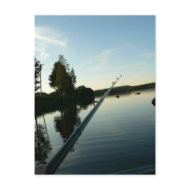 Fishing at Dusk Card postcard