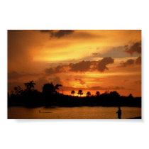 Fishing at dusk posters