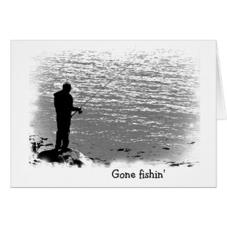 Fishing at the Lake Fathers Day Card