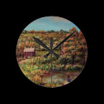 Fishing at the Pond wall clocks