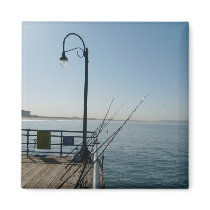 Fishing at The Santa Monica Pier magnets by TravelPhotos Fishing at The Santa Monica Pier magnets