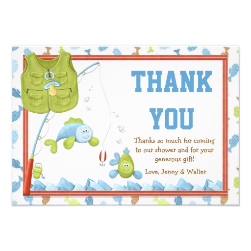 Fishing Baby Shower Thank You Card from Zazzle.com