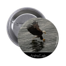 Fishing Bald Eagle Gift Set Buttons