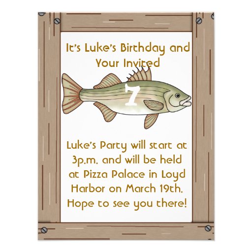 Fishing Birthday Party Boys Invitation